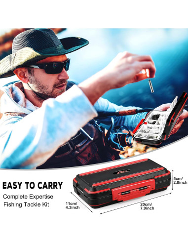 Kit de Pesca PLUSINNO 387pcs con Caja de Cebo Organizada