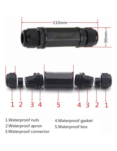 5 Conectores RJ45 a Prueba de Agua Anmbest Cat5/6 IP67