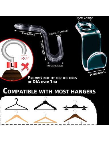 Ganchos Conector de Perchas Pansyling 50PCS Carga Pesada