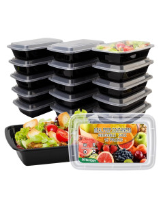 15 Contenedores Reutilizables para Comidas Ezalia 710ml a Prueba de Fugas