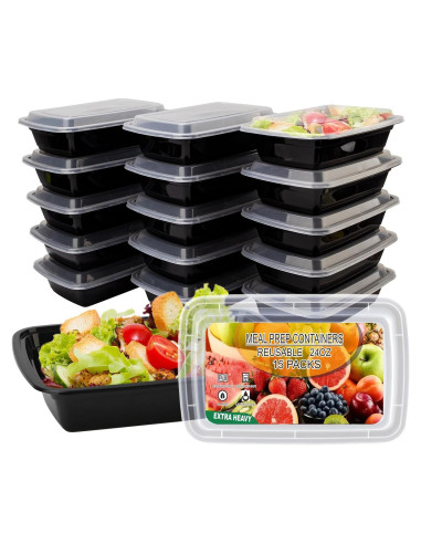 15 Contenedores Reutilizables para Comidas Ezalia 710ml a Prueba de Fugas