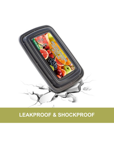 15 Contenedores Reutilizables para Comidas Ezalia 710ml a Prueba de Fugas