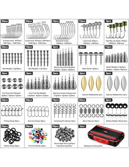 Kit de Pesca PLUSINNO 387pcs con Caja de Cebo Organizada