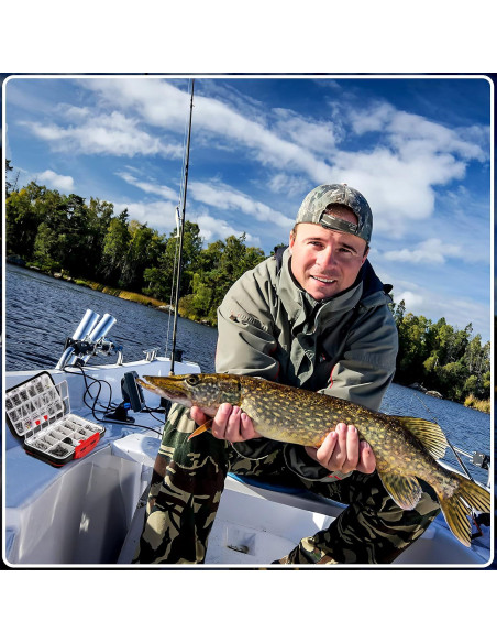 Kit de Pesca PLUSINNO 387pcs con Caja de Cebo Organizada