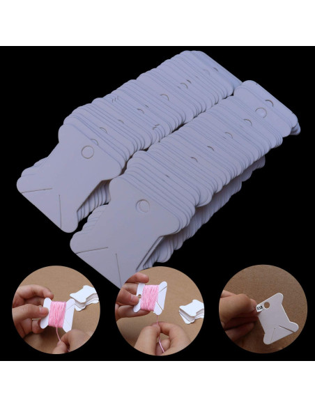 Bobinas de Hilo de Bordado MOYYON - 165 Tarjetas de Papel Blanco
