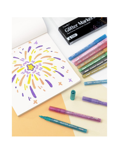 16 Marcadores Acrílicos Brillantes JusArt 0.7mm No Tóxicos