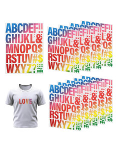 Letras Termoadhesivas CLINTT 10 Hojas Colorido 2" para Ropa