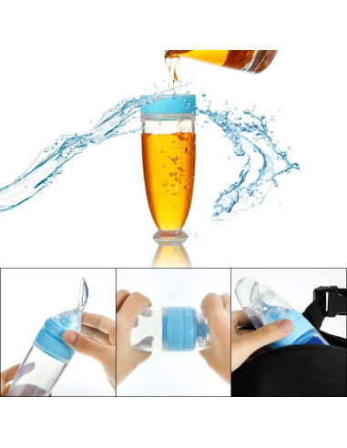 Cucharas de Silicona para Bebés 2 Piezas Azul - Alimentación Segura