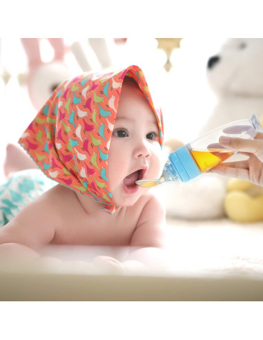 Cucharas de Silicona para Bebés 2 Piezas Azul - Alimentación Segura