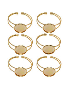 Bandeja de Joyería Exceart 6 Pulseras DIY Ajustables Doradas