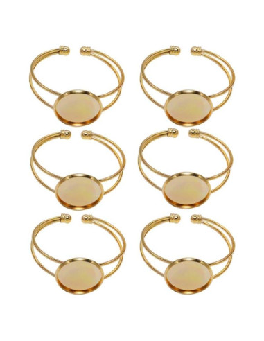 Bandeja de Joyería Exceart 6 Pulseras DIY Ajustables Doradas