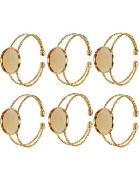 Bandeja de Joyería Exceart 6 Pulseras DIY Ajustables Doradas