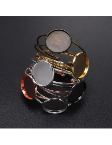 Bandeja de Joyería Exceart 6 Pulseras DIY Ajustables Doradas