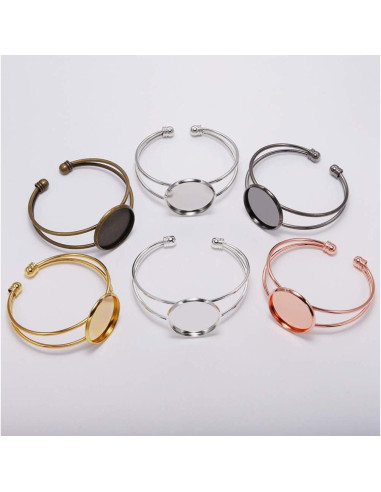 Bandeja de Joyería Exceart 6 Pulseras DIY Ajustables Doradas