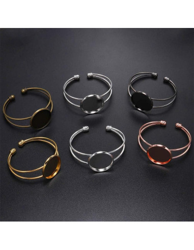 Bandeja de Joyería Exceart 6 Pulseras DIY Ajustables Doradas