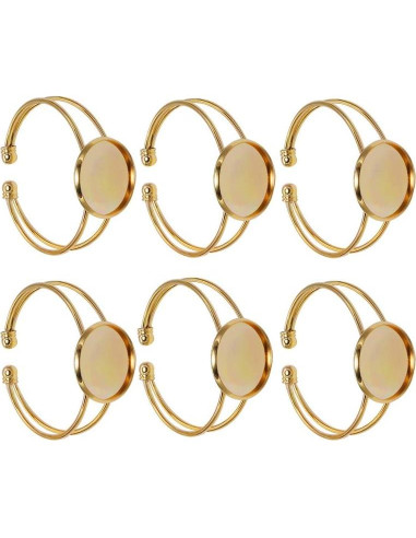 Bandeja de Joyería Exceart 6 Pulseras DIY Ajustables Doradas