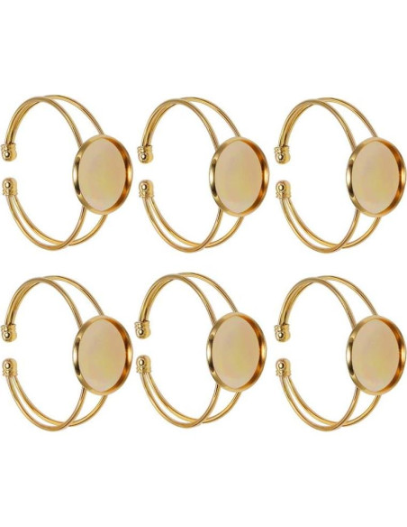 Bandeja de Joyería Exceart 6 Pulseras DIY Ajustables Doradas