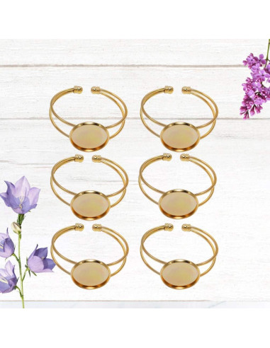 Bandeja de Joyería Exceart 6 Pulseras DIY Ajustables Doradas