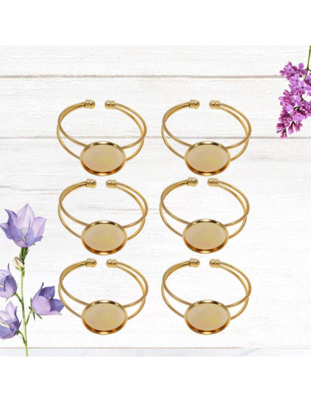 Bandeja de Joyería Exceart 6 Pulseras DIY Ajustables Doradas