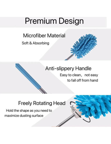 Duster de Microfibra Eichopmen 6 Pcs Extensible 28-75 cm Azul