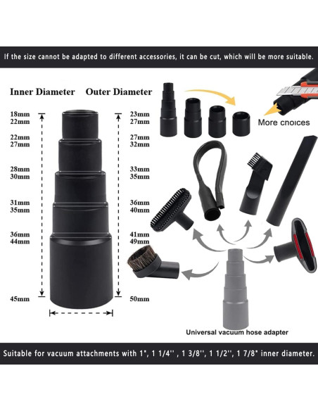 Kit de Accesorios para Aspiradora Riiriou 7 Piezas Universal Kit de Accesorios para Aspiradora Riiriou 7 Piezas Universal