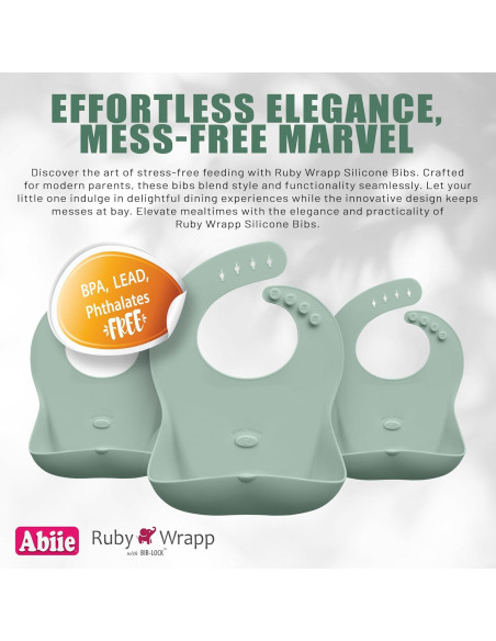 Babero de Silicona Abiie Ruby Wrapp Durazno - Impermeable y Resistente a Manchas