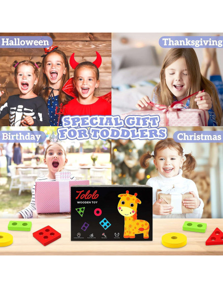 Juguete Montessori TOLOLO Clasificador de Formas de Madera 16 Piezas Juguete Montessori TOLOLO Clasificador de Formas de Madera 16 Piezas