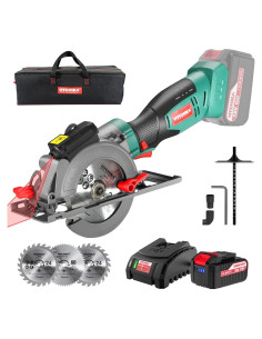 Sierra Circular Inalámbrica HYCHIKA 18V 4.0Ah 3 Cuchillas