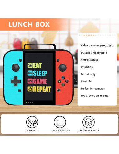 Caja de Almuerzo Gamer TILYTADLY 24.9x21.1cm Aislada