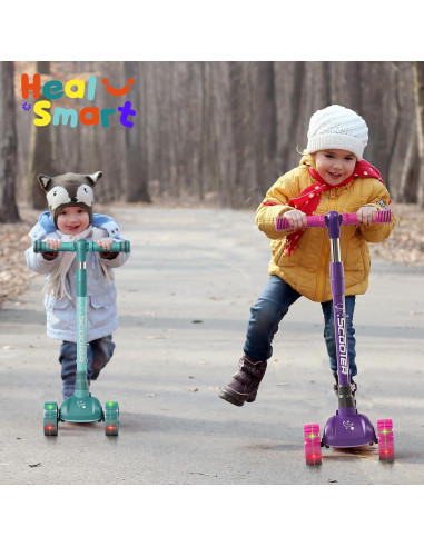 Patinete HealSmart SOSCOTKID04 Verde Plegable y Ajustable