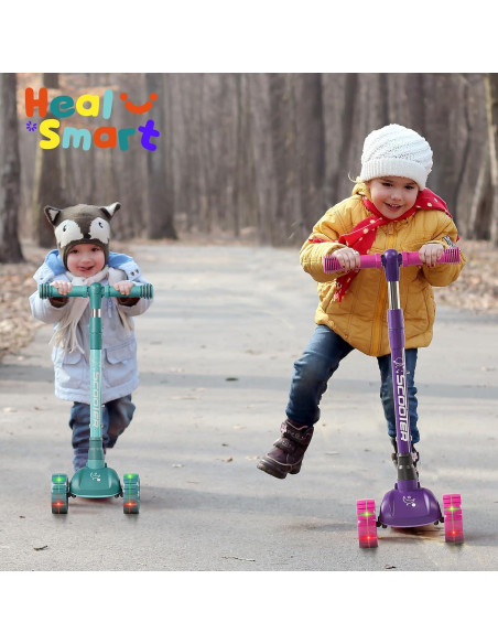 Patinete HealSmart SOSCOTKID04 Verde Plegable y Ajustable