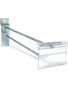 Ganchos para Slatwall Zinc 20 cm con Soporte Etiqueta 5 cm - 50 Unidades 2
