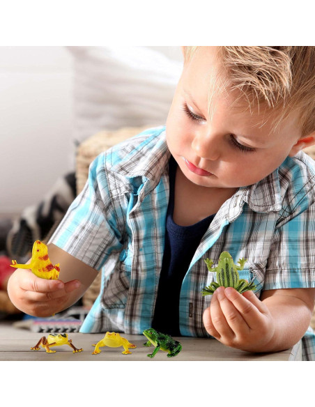 12 Juguetes de Ranas de Plástico Civaner Decoración Realista