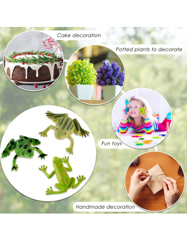 12 Juguetes de Ranas de Plástico Civaner Decoración Realista