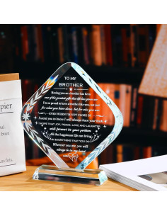 Recuerdo de Cristal Grabado para Hermano - Arikyrist 20x17cm 2