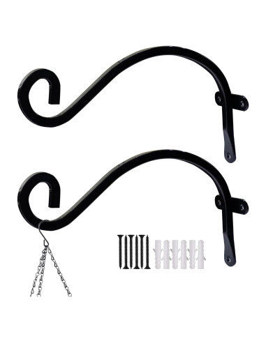 Soporte para Plantas Colgantes Hourleey 20.32 cm 2 Pack Metal Negro