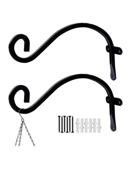 Soporte para Plantas Colgantes Hourleey 20.32 cm 2 Pack Metal Negro