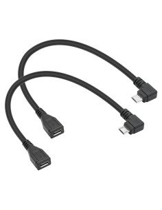 Cable Extensión Micro USB 90 Izquierda y Derecha 25cm Maixbomr