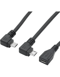 Cable Extensión Micro USB 90 Izquierda y Derecha 25cm Maixbomr 2