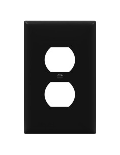 Placa de Pared Dúplex ENERLITES 12.39x7.91cm Negro
