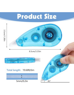 Cinta Correctora Colorida BESARME 12 Piezas 6m Cada Rollo 2