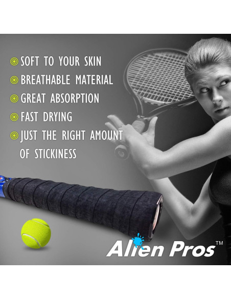 Cinta de Agarre para Raqueta de Tenis ALIEN PROS - 12 Unidades