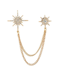 Broche de Rhinestone Plateado MBAIYO para Mujeres 15cm