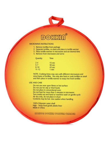 Calentador de Tortillas SOKKIA 30.48 cm Microondas Tela Aislada