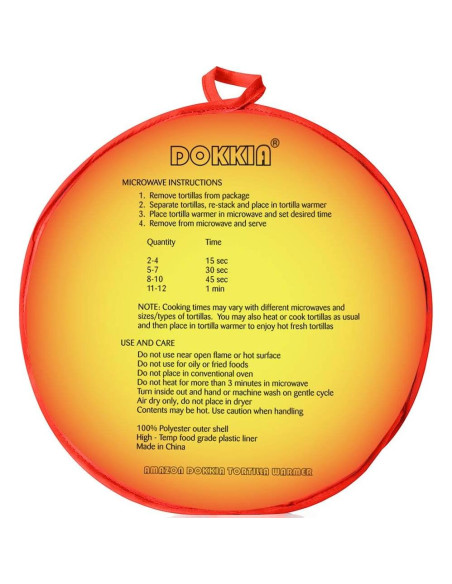 Calentador de Tortillas SOKKIA 30.48 cm Microondas Tela Aislada