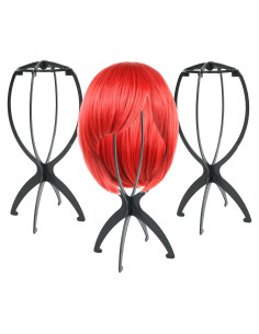 Soporte para Pelucas Plegable 3 Pack AIAIZHQH Negro