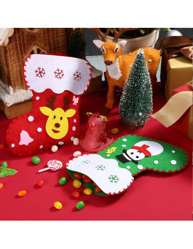 Kits de Manualidades Navideñas Skylety - 8 Calcetines de Fieltro