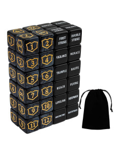 48 Piezas Dados Contadores MTG LAMJAM con Bolsa Terciopelo