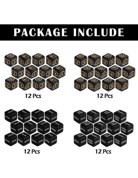 48 Piezas Dados Contadores MTG LAMJAM con Bolsa Terciopelo