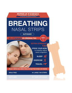Tiras Nasales Authair Fuerza Transparentes para Congestión 44 Unidades